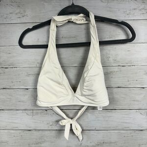 Athleta Off-White Halter Tie Bikini Top